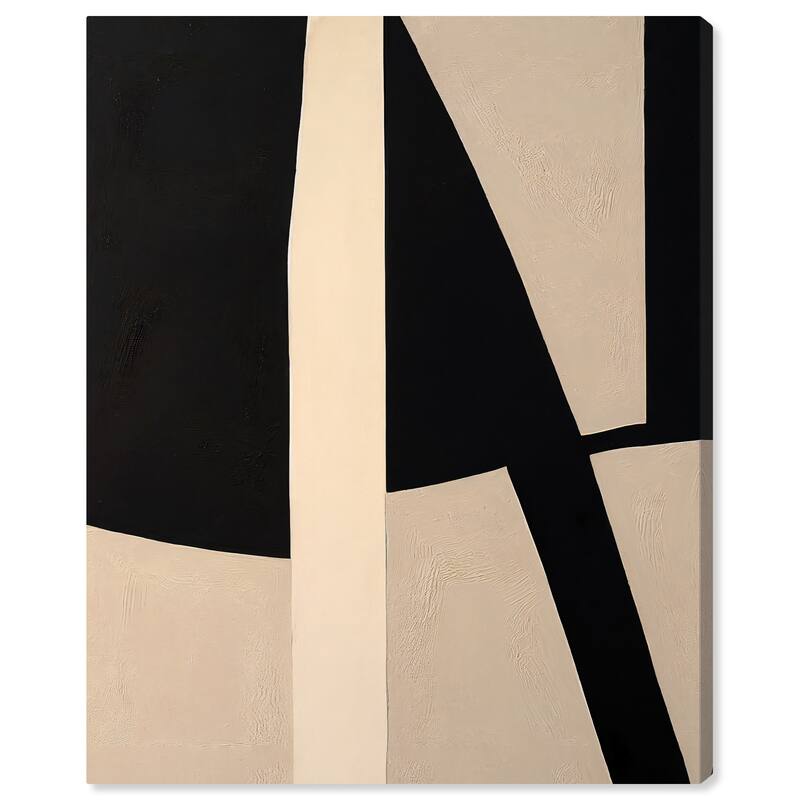 Wynwood Studio Canvas Abstract Mat in Earthtones Black and Tan Modern & Contemporary Wall Art Canvas Print