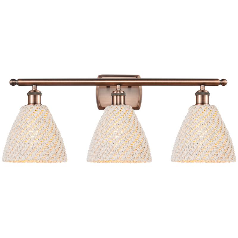 Innovations Lighting Endless Possibilities Ballston - Bristol Natural - 3 Light 28" Bath Vanity Light - Antique Copper