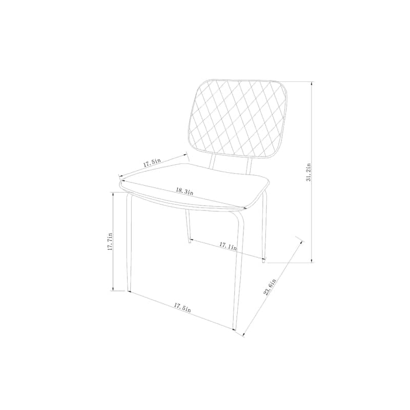 Somette Roberta Diamond Stitch-Back Side Chair, Set of 4 - 23.6" x 18.3" x 31.2"