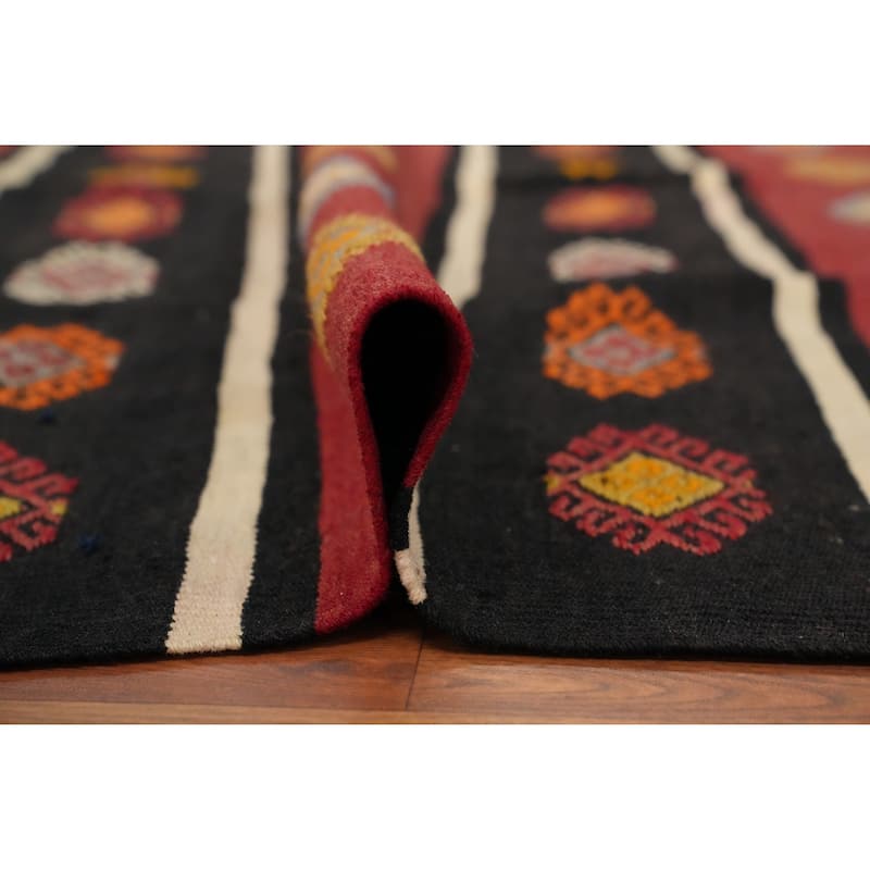 Hand Woven Oriental 100% Wool Carpet Southwestern Tribal Multi-Colored Kilim Area Rug - 10' 0'' X 5' 9''