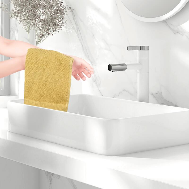 12 Pack Striped Bath Washcloths Set, Cotton, Body and Face Towels for Hotel, Spa, Bathroom 14" x 14"