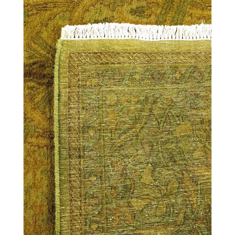 Overton Hand Knotted Wool Vintage Inspired Modern Contemporary Overdyed Gold Area Rug - 4' 8" x 7' 3"