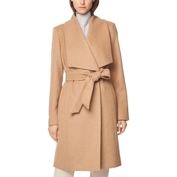 camel wool wrap coat womens