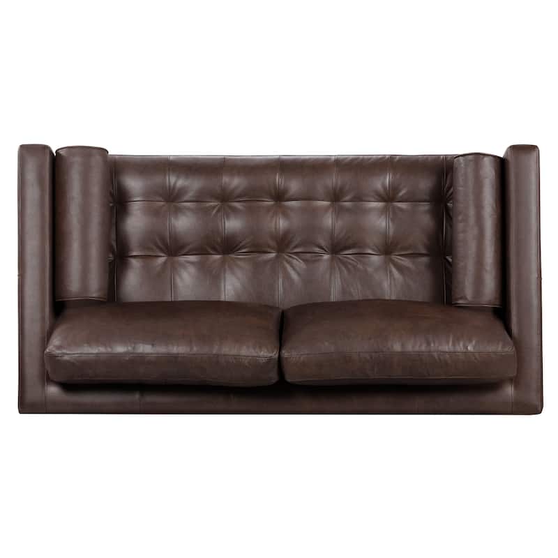 Poly & Bark Napa 72" Apartment Sofa - Full Grain Genuine Italian Leather