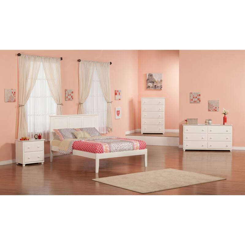 Platform Bed - Solid Hardwood Frame & Open Footboard - Sturdy & Stylish Design