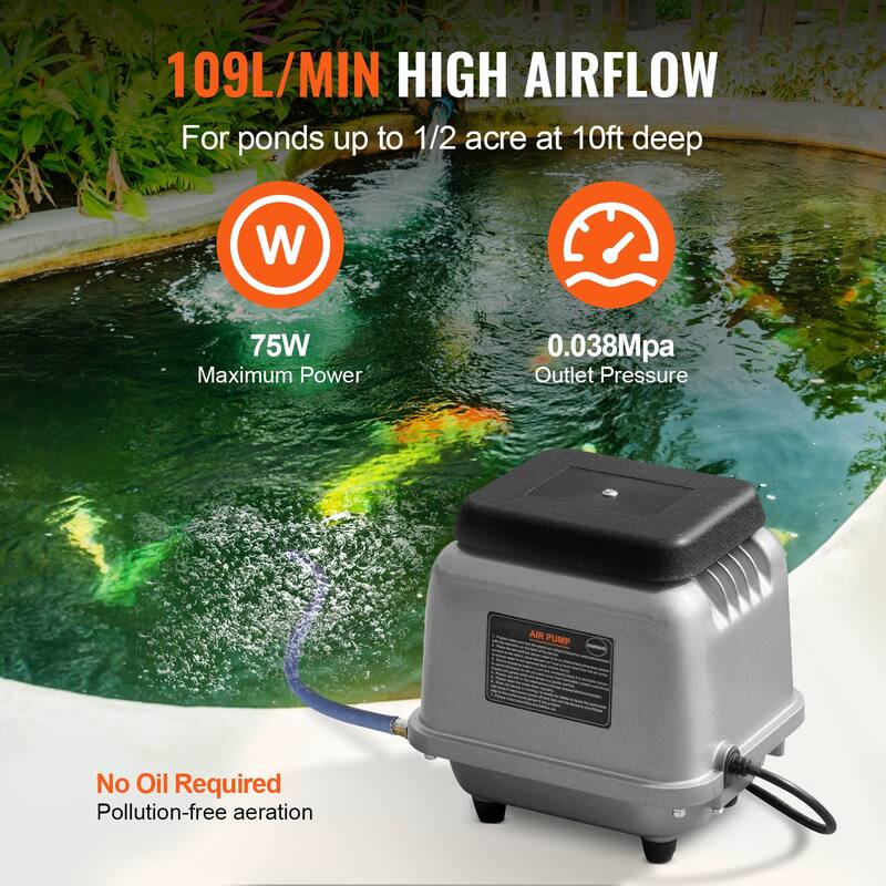 Linear Air Pump, Air Flow Septic Aerator Pump, Aeration System Water Gardens, Waste Treatment, Septic Tanks