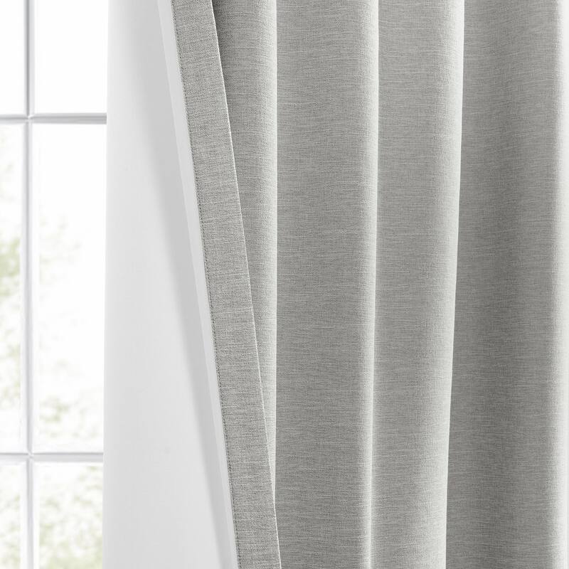 Exclusive Fabrics Boho Chic Faux Linen Blackout Curtains for Bedroom & Living Room Curtains - 2 Panel Drapes