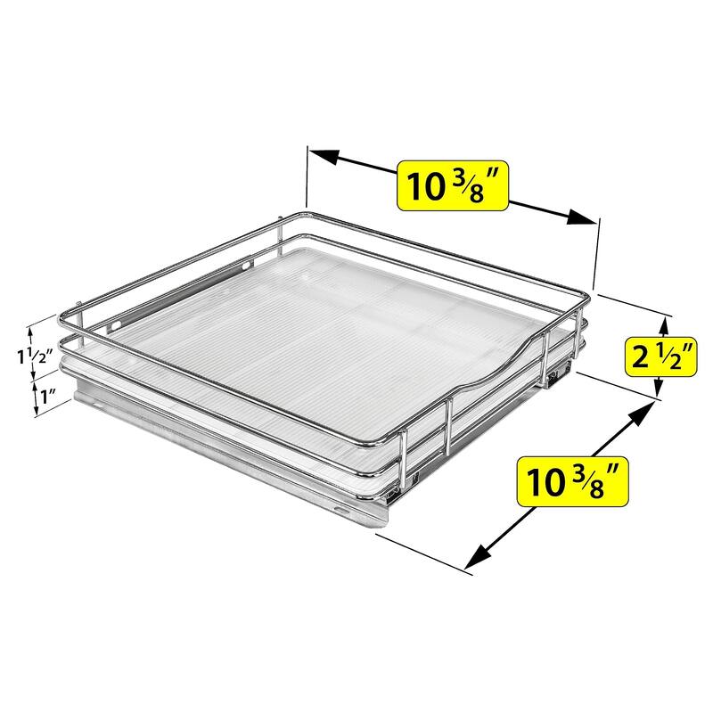 ® Pull Out Spice Rack Organizer for Cabinet - 10-1/4 inch Wide - Slide Out Rack - Sliding Spice Organizer Shelf - Chrome