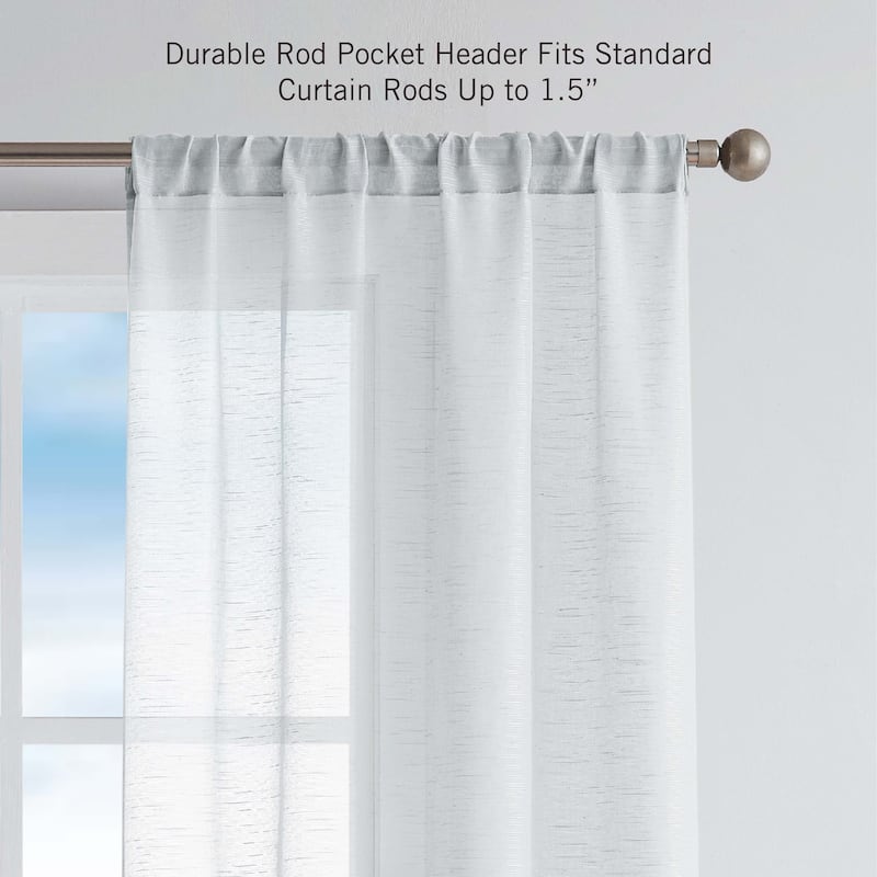 Nautica Erasmus Sheer Rod Pocket Window Curtain Panel Pair
