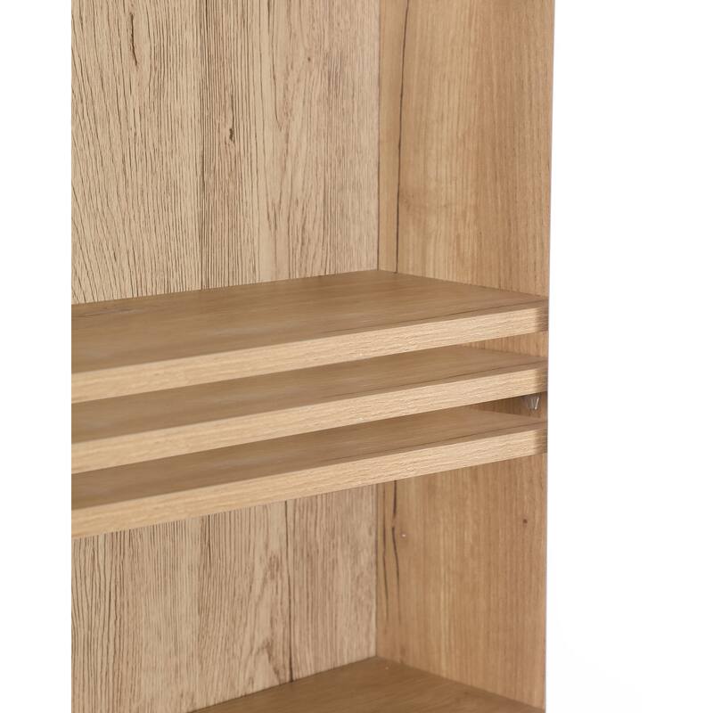 Bathroom Wall Cabinet with Double - Door, Bottom Shelf, Wavy - Patterned Doors, Adjustable Inner Shelf, Easy Installation