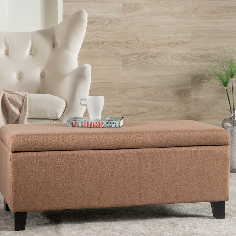 Breanna Modern Upholstered Storage Ottoman by Christopher Knight Home