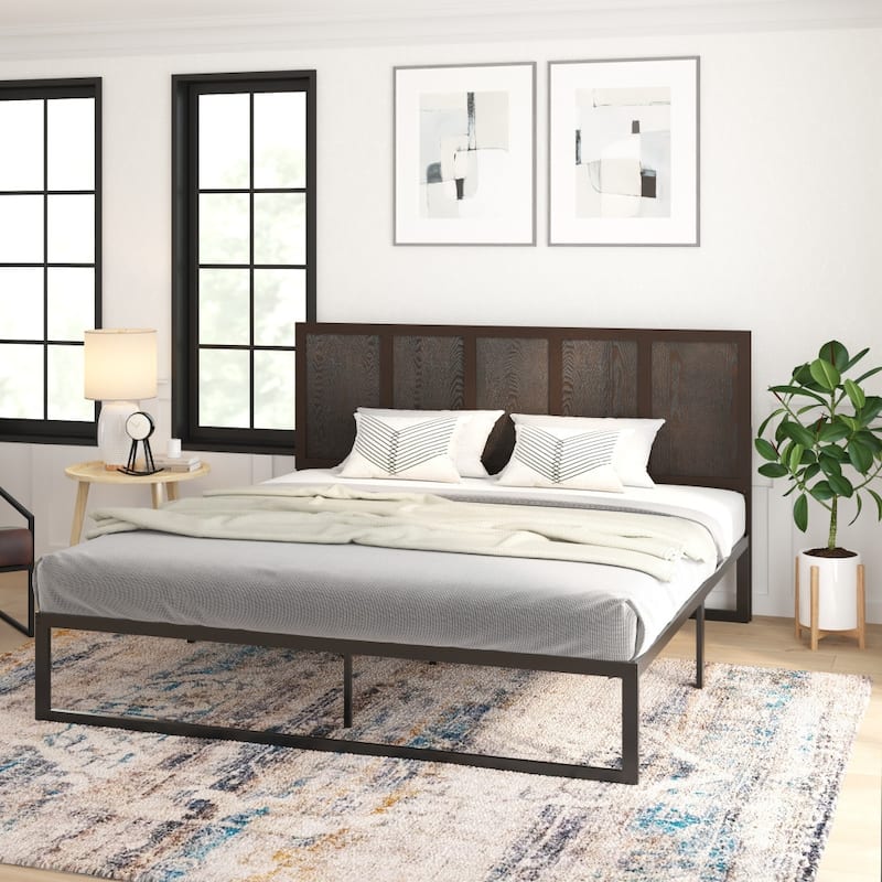 Solid Wood Paneled Headboard Only