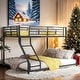preview thumbnail 2 of 9, Twin XL over Queen Metal Floor Bunk Bed, Black