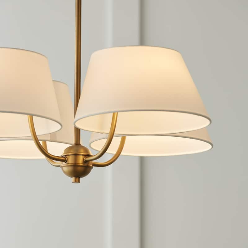 4-Light Aged Brass Chandelier - 21 High