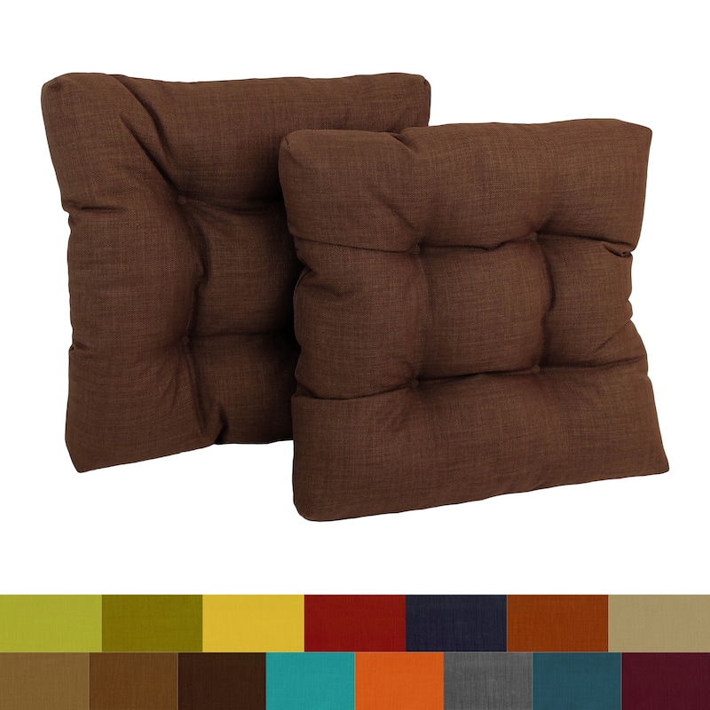 Blazing Needles 19-inch Tufted Indoor/Outdoor Chair Cushion (Set of 2)