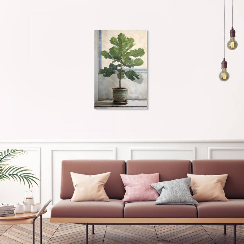 Wynwood Studio Canvas Floral and Botanical Plant at my Window Green and Modern & Contemporary Wall Art Canvas Print