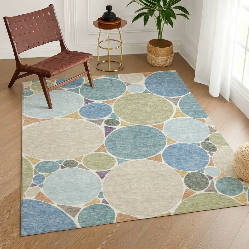 Machine Washable Indoor/ Outdoor Contemporary Rowan Chantille Rug