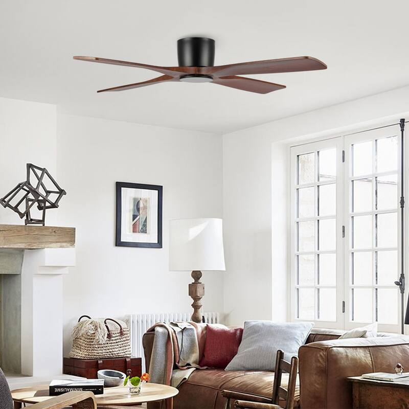 MLiAN 48" 4 Blades Indoor DC Flush Mount Ceiling Fan with Remote
