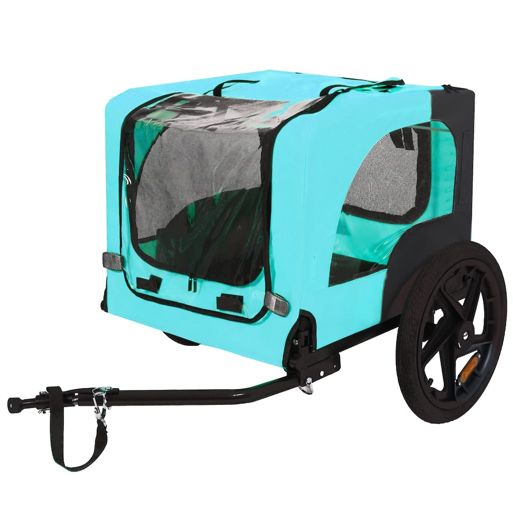 Pet Bike Trailer Dog Cart for Bicycle for Small and Medium Pets, Easy Folding Cart Frame, Quick Release Wheel, Non-Slip Floor