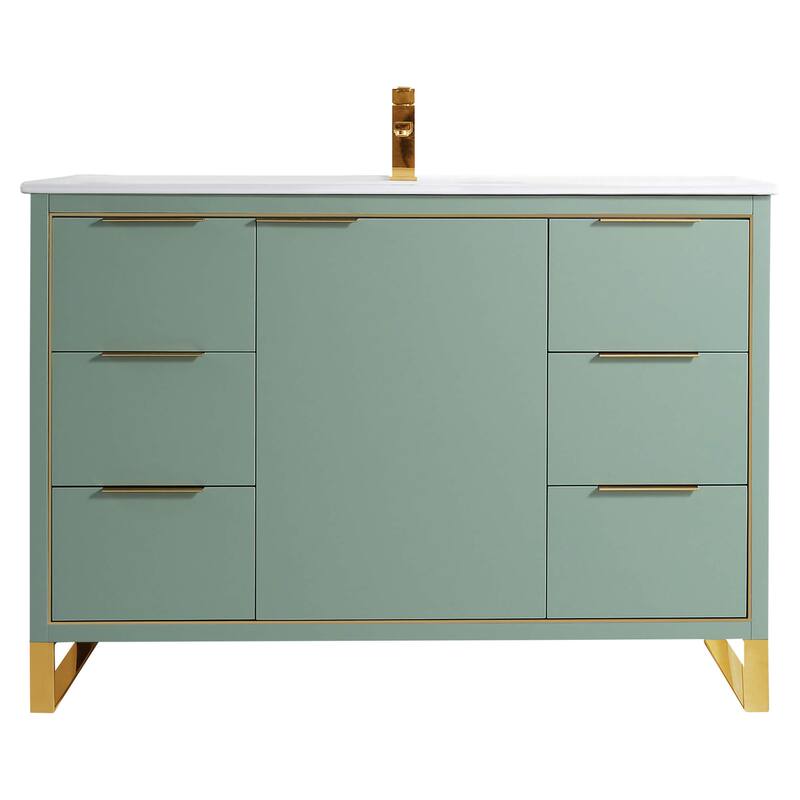 Fine Fixtures Opulence Collection Bathroom Vanity with White Ceramic Sink
