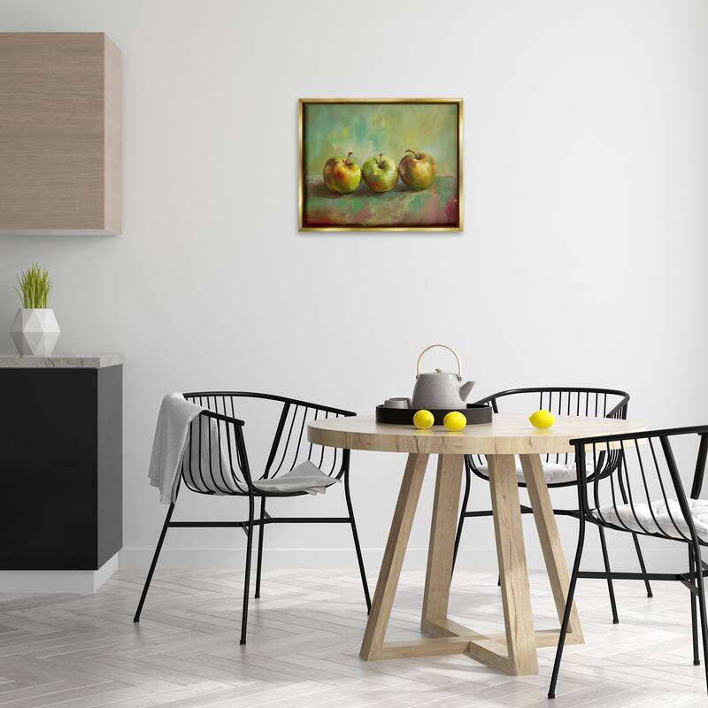 Stupell Traditional Apple Trio Still Life Framed Floater Canvas Wall Art Design By Arlington Prints