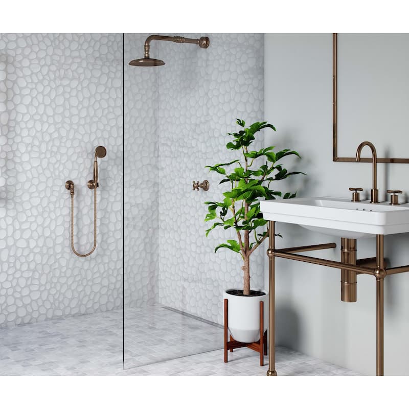 Cruz Bay Studio BG14 Glass Pebble - 12" x 12" Geometric Wall Tile - - Pure Silk Gloss