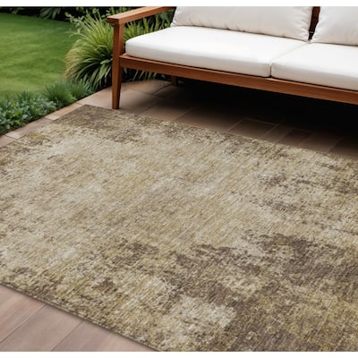 HomeRoots Abstract Transitional Rectangle Outdoor Rug
