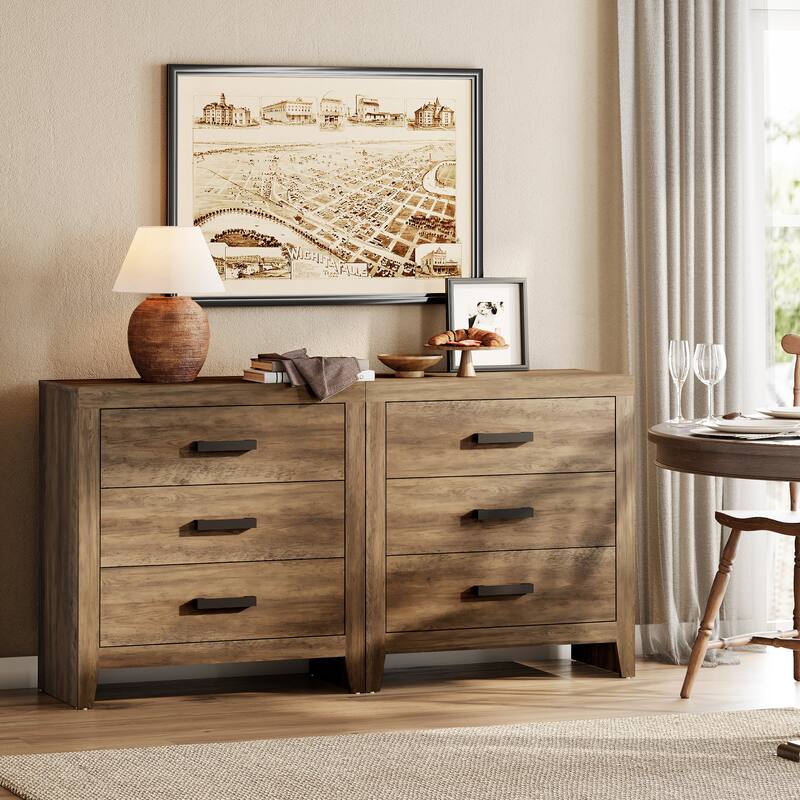 WAMPAT Farmhouse TV Stand, Modern Wood Media Console, Rustic Entertainment Center with Storage for Living Room, Bedroom