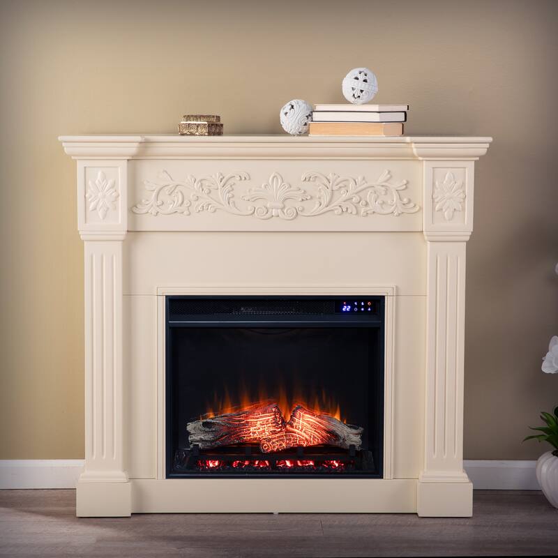 SEI Furniture Zitkala Ivory Electric Fireplace