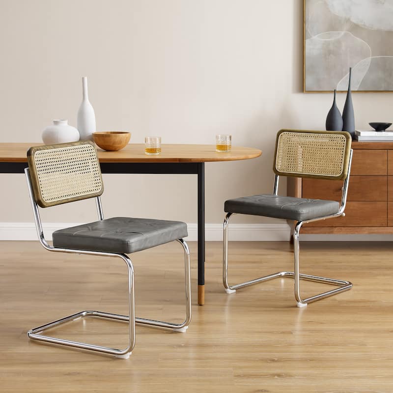 Art Leon Modern Upholstered Dining Chairs (Set of 2) - Grey