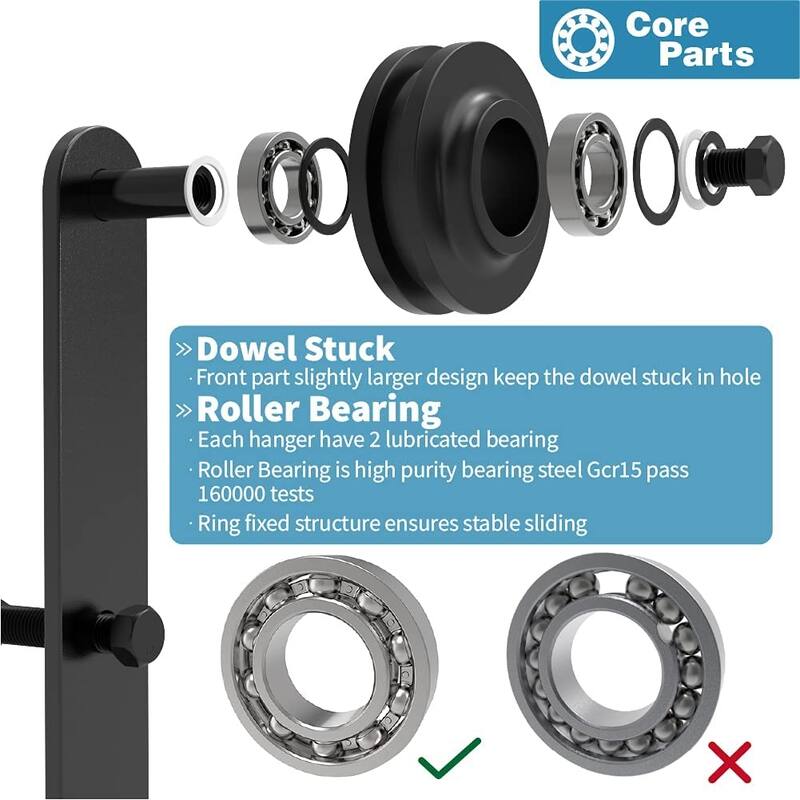 4-14 FT Sliding Barn Door Hardware Track Kit for Single Door I Style Rollers
