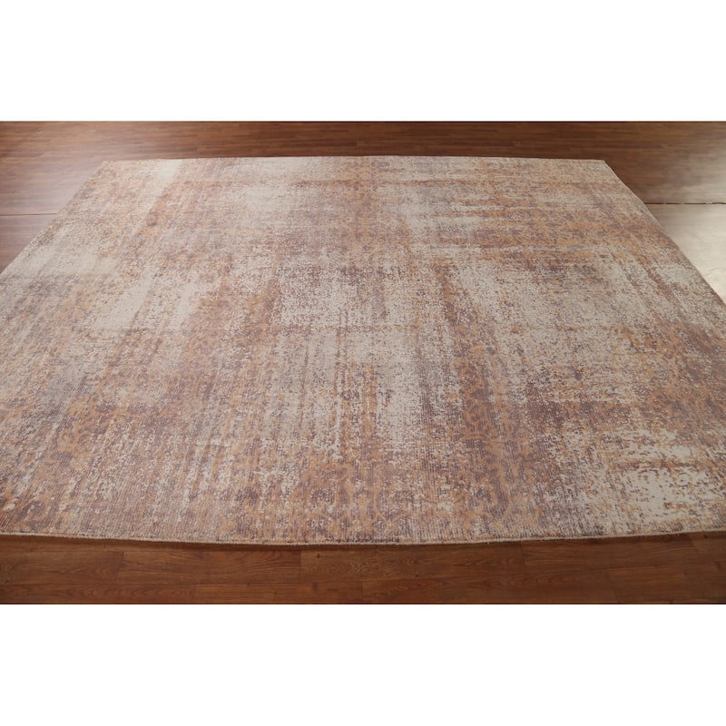 Abstract Indian Area Rug Handmade Wool Carpet - 7'9"x 10'0"