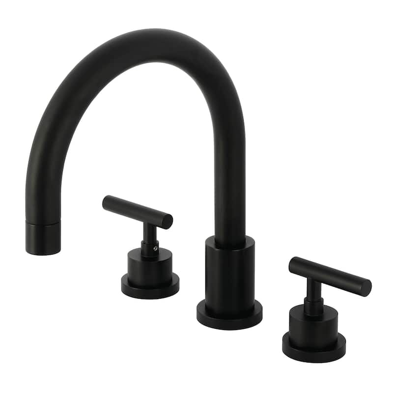 Kingston Brass KS832CML Manhattan Two-Handle 3-Hole Deck Mount Roman - Matte Black