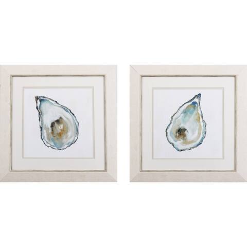 Set of Two Oysters Watercolor Wall Art