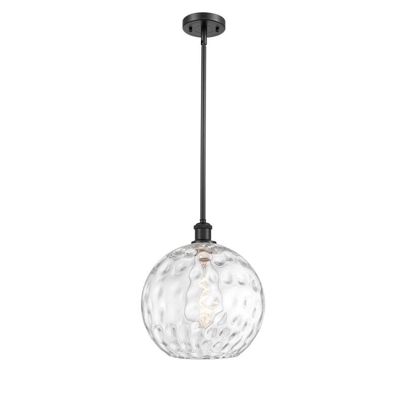 Innovations Lighting Athens Water Glass 1 Light 12" Mini Pendant - Matte Black