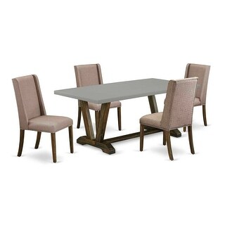 Retro Dinette Set 5 Piece - Modern Dining Chairs & Rectangular Table ...