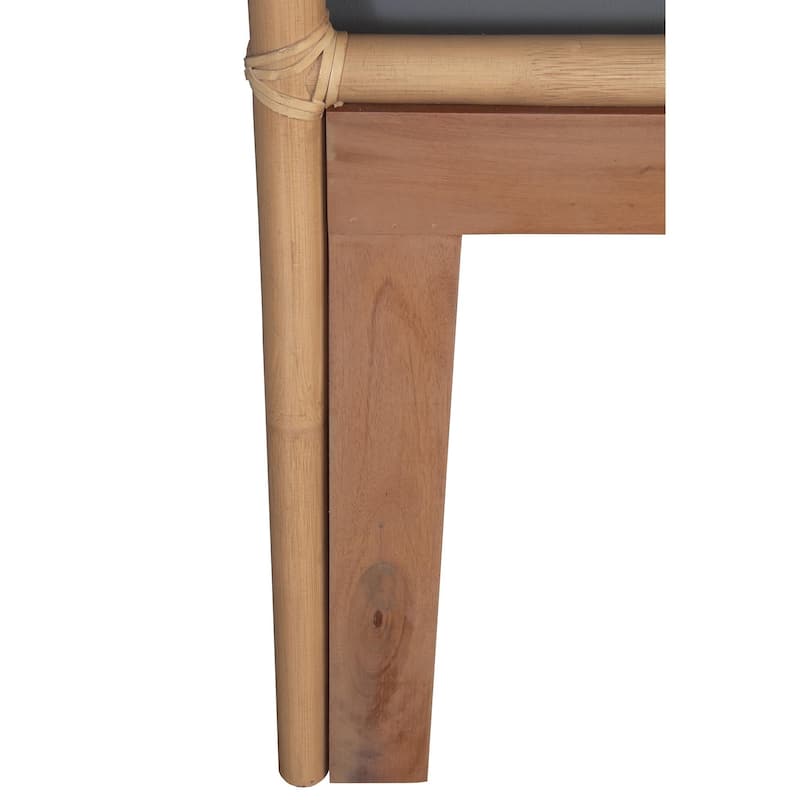 Handmade Natural Wood And Rattan Headboard by East at Main