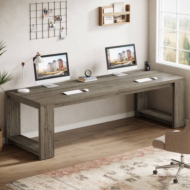 2 Person Desk, 86'' Extra Long Desk, Double Computer Desk Workstation ...