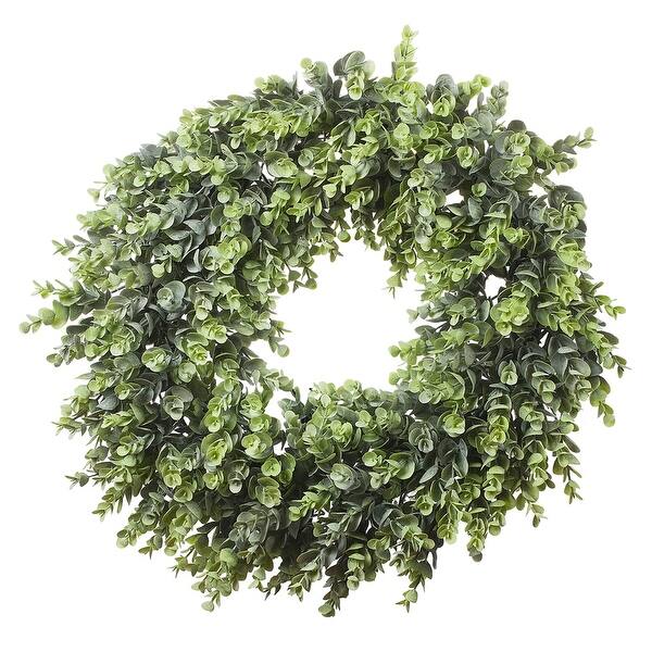 Dolity 2X Artificial Eucalyptus Wreath Green Leaves Front Door Hanging Wall Decoration 55cm Dolity 2X Artificial Eucalyptus Wreath Green Leaves Front Door Hanging Wall Decoration 55cm