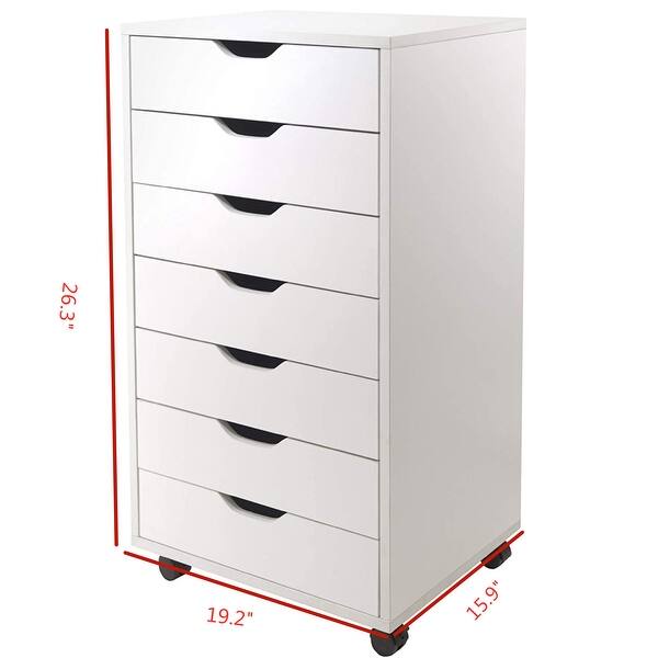 Wood Filing Cabinet Mobile Storage Cabinet For Closet Office White Color Anti Tilt Structure 7 Drawer Overstock 32398011