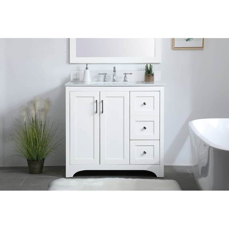 Elegant Lighting VF17036 Moore 36" Free Standing Single Basin Vanity