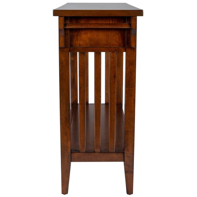 Larina 36 in. W Rectangular Wood 2-Drawer Console Table with Lower Open Shelf