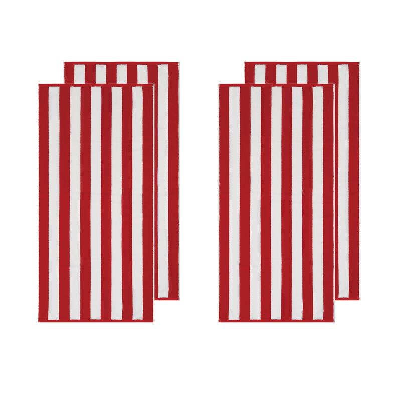 Oceanfront Resort Classic Cabana 4 PACK Beach Towel.