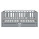 preview thumbnail 120 of 118, Wood Cribs Convertible Toddler Bed with Fence Guardrails and 2 Drawers Split into Independent Floor Bed and Daybed Slat Support