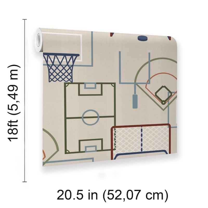 Veer Decor Sports Play Zone Peel and Stick Wallpaper