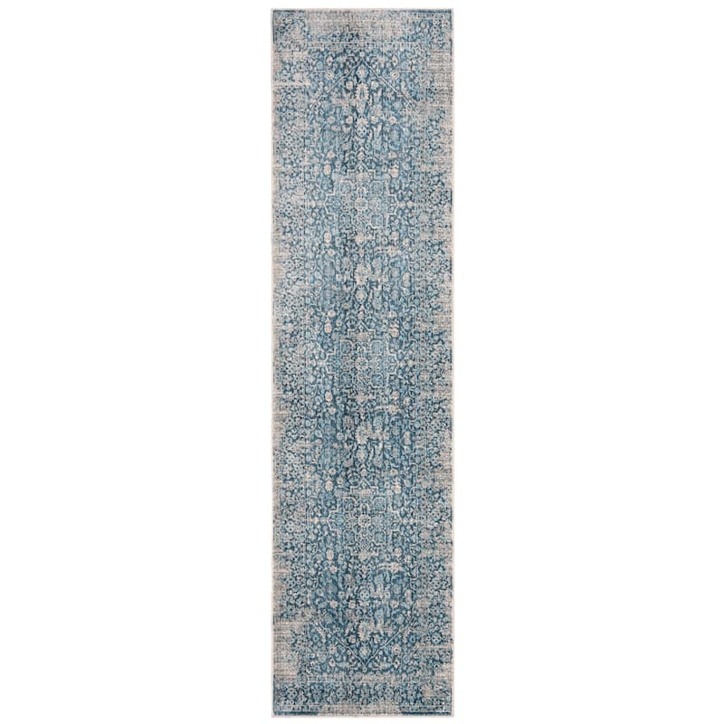 SAFAVIEH Vintage Persian Marietje Oriental Distressed Rug - Blue/Ivory - 2' 2" x 8'