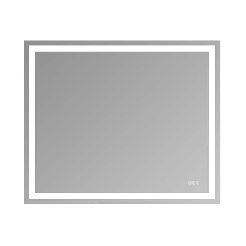 Topcraft Frameless Eco-Friendly Silver Mirror with Dual LED Strip Lighting