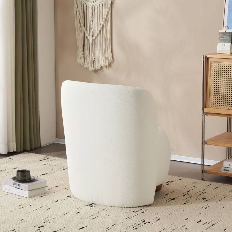 Modern Low Back Accent Chair, Upholstered Armless Living Room Lounge Chairs with Round Pine Wood Feet for Bedroom