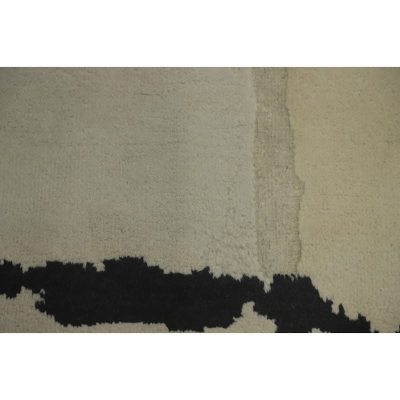 Vegetable Dye Wool Gabbeh Modern Area Rug Handmade Wool Carpet - 10' 4'' X 8' 2''