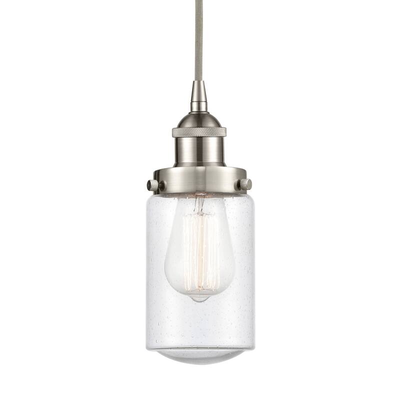Innovations Lighting 616-1PH-10-5 Dover Pendant Dover 5" Wide Mini - Brushed Satin Nickel / Seedy